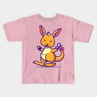 Cute Kangaroo With Make Up Cartoon Kids T-Shirt